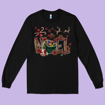 Noel Long Sleeve Tee Designed By Sublimationcraftshop