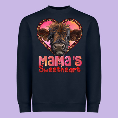 Mama's Sweetheart Highland Calf Heavyweight Sweatshirt Designed By Ranaportraitstore