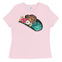 Bubblegum Pink cowboy hat Ladies Tee - AdoDesignShop