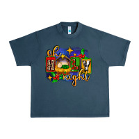 Midnight Navy oh holy night with baby jesus for christmas Urban Heavy Tee - MaliasSmallBusiness
