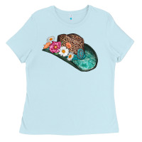 Baby Blue cowboy hat Ladies Tee - AdoDesignShop