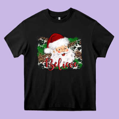 Believe Santa Heavy Core Tee Designed By Adodesignshop
