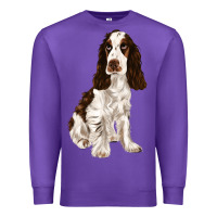 Purple english cocker spaniel Premium Sweatshirt - FaDigitalArtStudio