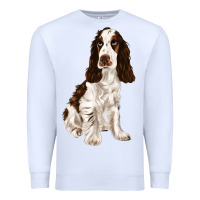 White english cocker spaniel Premium Sweatshirt - FaDigitalArtStudio