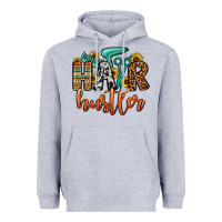 Heather Grey hair hustler Heavyweight Hoodie - OliviaCreatesArt