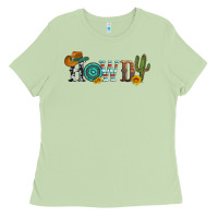 Matcha howdy with cowboy hat and cactus Ladies Tee - Artiststas