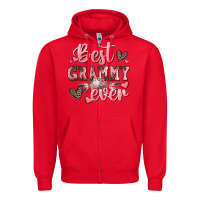 Red best grammy ever mother's day Zipper Hoodie - CowGirlArtShop