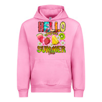 Fuchsia Pink Hello Sweet Summer Time Urban Hoodie - CowhideDigitalArt