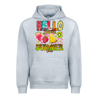 Heather Grey Hello Sweet Summer Time Urban Hoodie - CowhideDigitalArt