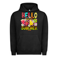 Pigment Black Hello Sweet Summer Time Urban Hoodie - CowhideDigitalArt