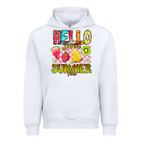 White Hello Sweet Summer Time Urban Hoodie - CowhideDigitalArt