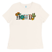 Bone howdy with cowboy hat and cactus Ladies Tee - Artiststas