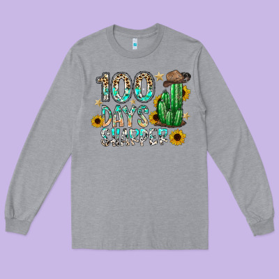 100 Days Sharfer Long Sleeve Tee Designed By Sublimationcraftshop