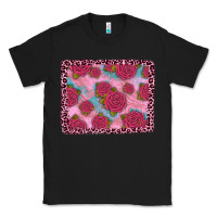 Black pink rose leopard background Classic Tee - JahusDesignShop