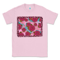 Bubblegum Pink pink rose leopard background Classic Tee - JahusDesignShop