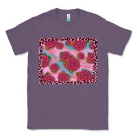 Lavender pink rose leopard background Classic Tee - JahusDesignShop