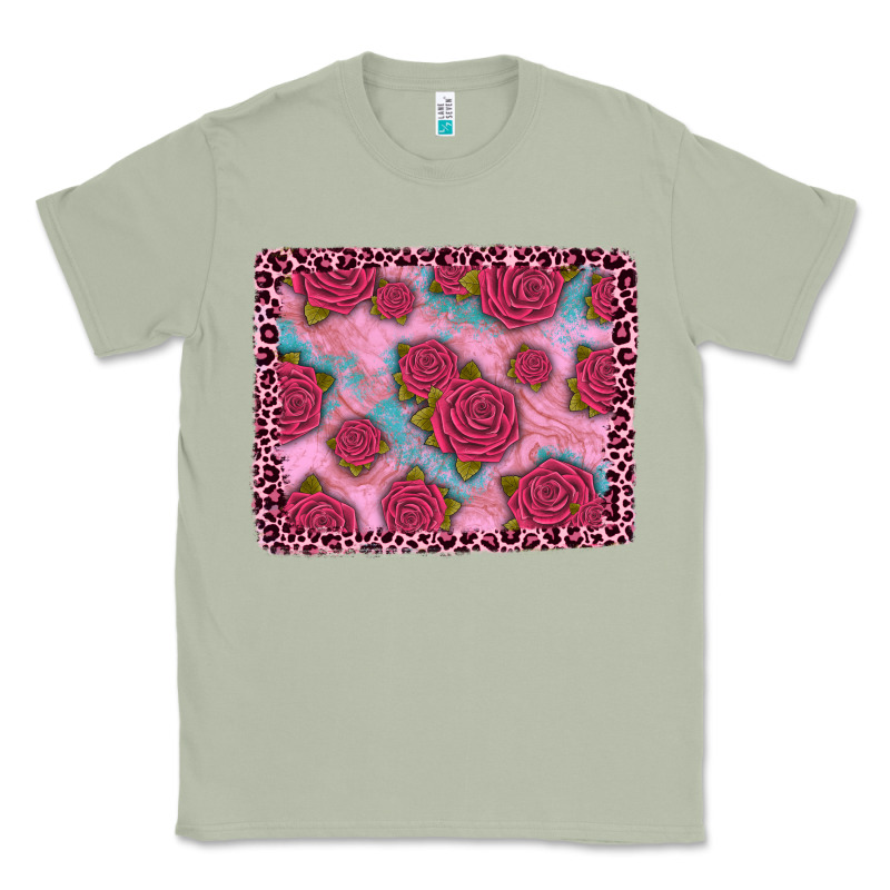 Pink Rose Leopard Background Classic Tee by JahusDesignShop | Teevron