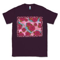 Plum pink rose leopard background Classic Tee - JahusDesignShop