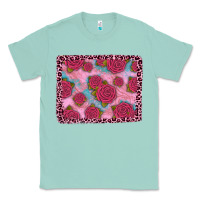Seafoam pink rose leopard background Classic Tee - JahusDesignShop
