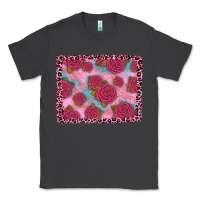 Smoke pink rose leopard background Classic Tee - JahusDesignShop
