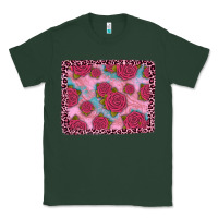 Sports Green pink rose leopard background Classic Tee - JahusDesignShop