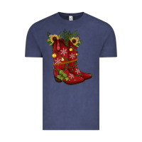 Vintage Denim Christmas boots Vintage Tee - JahusDesignShop