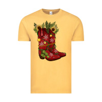 Vintage Mustard Christmas boots Vintage Tee - JahusDesignShop