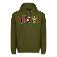 Army Green Peace love dia de los muertos Mexico Premium Hoodie - HowdyJamesFarm