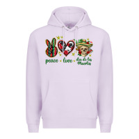Lilac Peace love dia de los muertos Mexico Premium Hoodie - HowdyJamesFarm