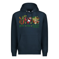 Navy Peace love dia de los muertos Mexico Premium Hoodie - HowdyJamesFarm