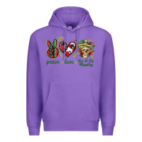 Purple Peace love dia de los muertos Mexico Premium Hoodie - HowdyJamesFarm
