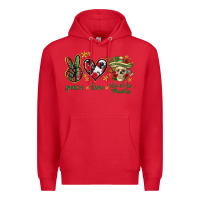 Red Peace love dia de los muertos Mexico Premium Hoodie - HowdyJamesFarm