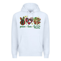 White Peace love dia de los muertos Mexico Premium Hoodie - HowdyJamesFarm