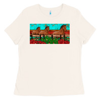 Bone horses roses ann cactuses license plate Ladies Tee - Artiststas