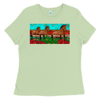 Matcha horses roses ann cactuses license plate Ladies Tee - Artiststas