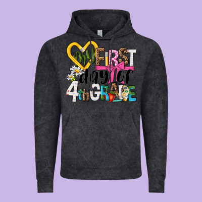 My First Day Of 4th Grade Vintage Hoodie Designed By Nancycooperartshop