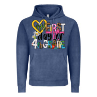 Vintage Denim my first day of 4th grade Vintage Hoodie - NancyCooperArtShop