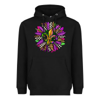 Black mardi gras sunflower Heavyweight Hoodie - OliviaCreatesArt