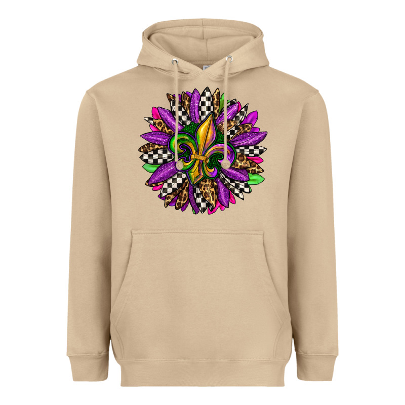 Mardi Gras Sunflower Heavyweight Hoodie by OliviaCreatesArt | Teevron