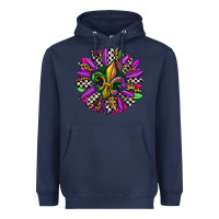 Navy mardi gras sunflower Heavyweight Hoodie - OliviaCreatesArt