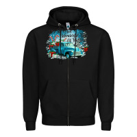 Black its the wonderful time of the year truck Zipper Hoodie - CowGirlArtShop