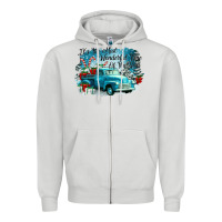 Dove Grey its the wonderful time of the year truck Zipper Hoodie - CowGirlArtShop