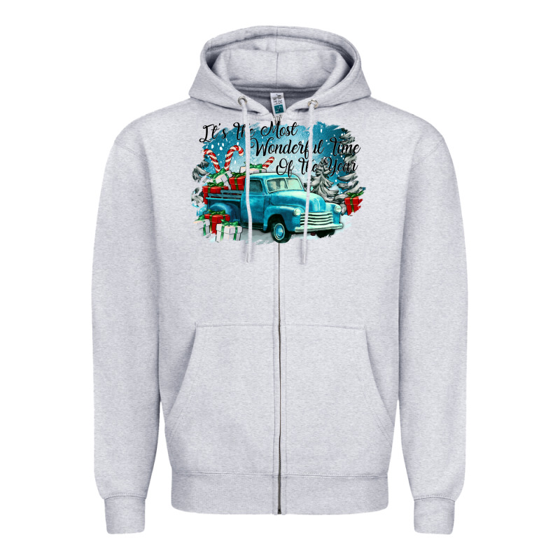 Its The Wonderful Time Of The Year Truck Zipper Hoodie by CowGirlArtShop | Teevron