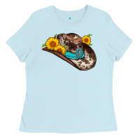 Baby Blue cowboy hat Ladies Tee - AdoDesignShop