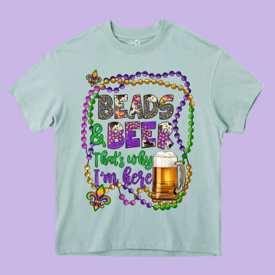 Beads & Beer That's Why I'm Here Heavy Core Tee Designed By Artiststas