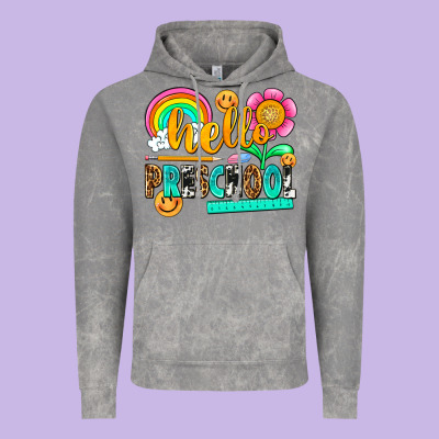 Hello Preschool Vintage Hoodie Designed By Nancycooperartshop