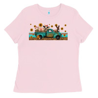 Bubblegum Pink western animals truck Ladies Tee - Jasminsmagicworld