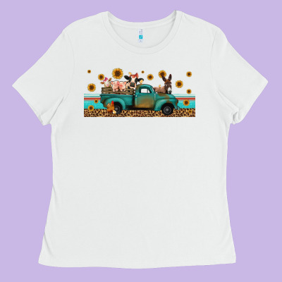 Western Animals Truck Ladies Tee Designed By Jasminsmagicworld