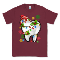 Burgundy Christmas Teeth Dentist Classic Tee - MaliasSmallBusiness