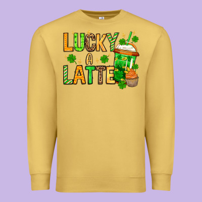 St. Patrick's Lucky A Latte Premium Sweatshirt Designed By Oliviacreatesart